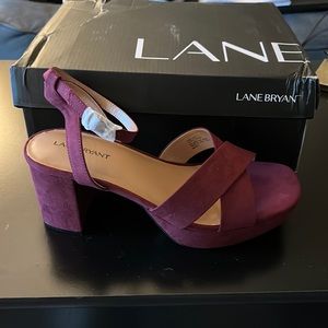 Lane Bryant Pantone Maroon Banner Platform Heels - Brand New!